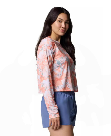 Женский лонгслив Columbia с защитой UPF 40 и влагоотводящей способностью 1159852763 (Оранжевый XL)