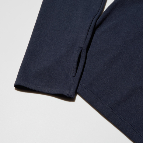 Женский укороченный лонгслив с технологией AIRism Uniqlo на полумолнии 1159855021 (Синий XL)