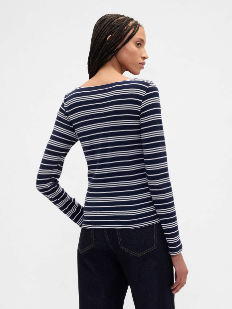 Женский лонгслив GAP в полоску 1159856454 (Синий L)