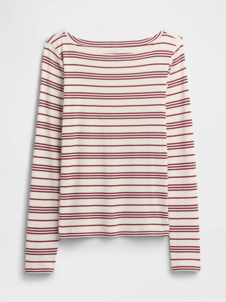 Женский лонгслив GAP в полоску 1159856457 (Молочный L)