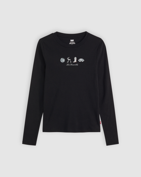 Женский лонгслив Levi's с принтом 1159856495 (Серый XS)