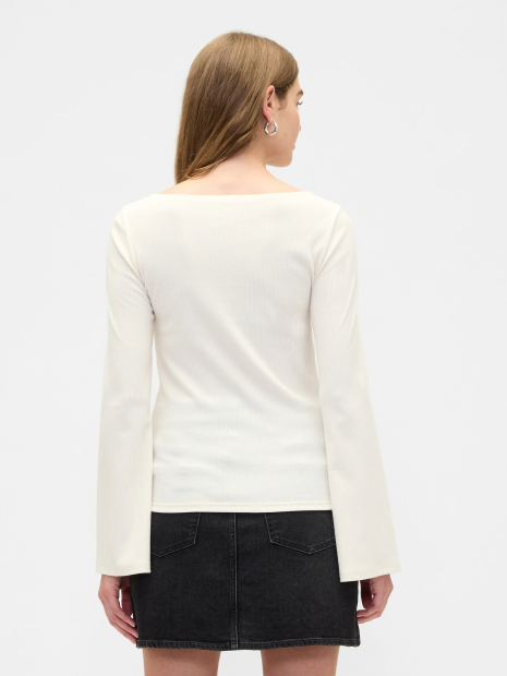 Базовый женский лонгслив GAP с широким рукавом 1159856558 (Молочный XXL)