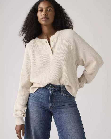 Жіночий лонгслів Levi's кофта 1159857270 (Бежевий S)