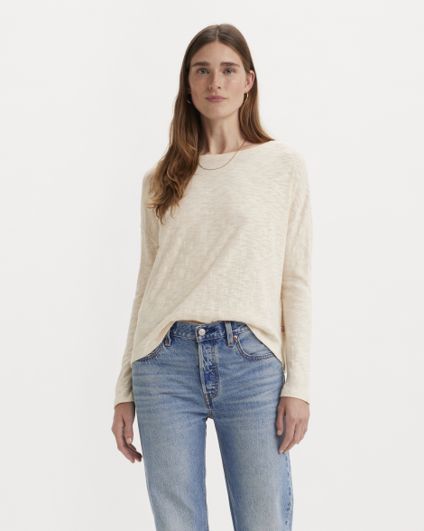 Женский лонгслив Levi's кофта 1159857477 (Молочный M)