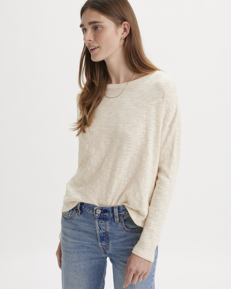Женский лонгслив Levi's кофта 1159857476 (Молочный L)