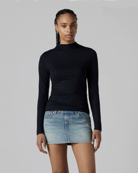 Женский лонгслив Levi's со сборками 1159857487 (Черный XS)