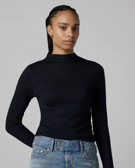 Женский лонгслив Levi's со сборками 1159857487 (Черный XS)