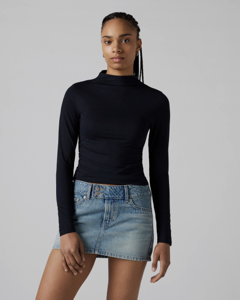 Женский лонгслив Levi's со сборками 1159857487 (Черный XS)