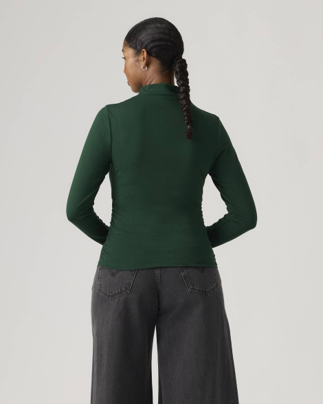 Женский лонгслив Levi's со сборками 1159857489 (Зеленый M)