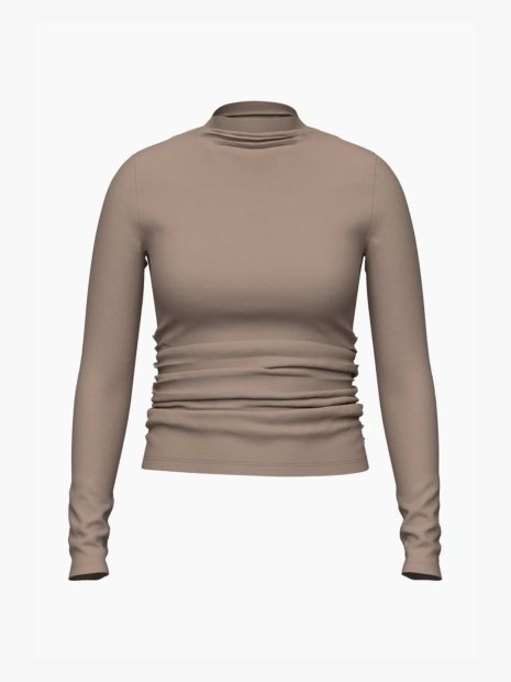 Женский лонгслив Levi's со сборками 1159857833 (Коричневый M)