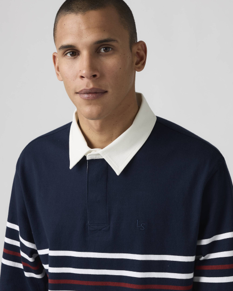 Мужской лонгслив-поло Levi's 1159857839 (Синий XL)