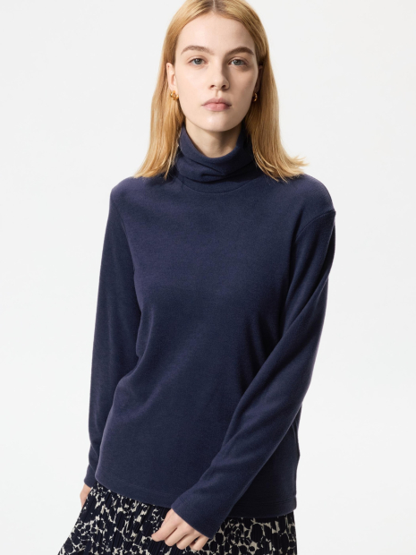 Флісовий лонгслів HEATTECH UNIQLO водолазка 1159857872 (Синій M)