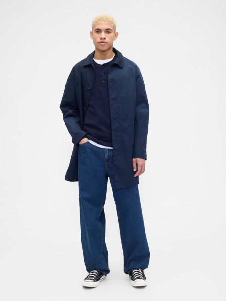 Мужской лонгслив GAP из вафельной ткани 1159857994 (Синий XL)