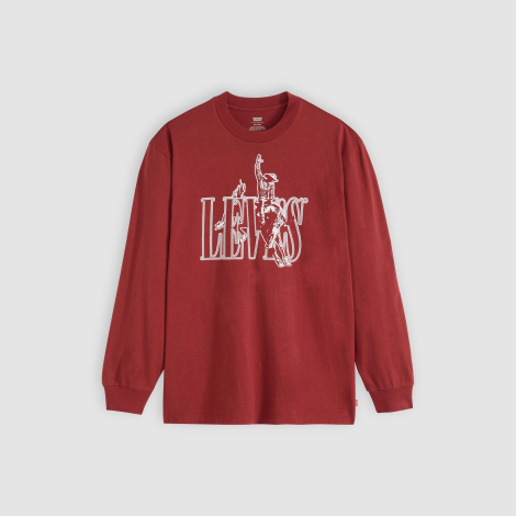 Мужской лонгслив Levi's с логотипом 1159858038 (Бордовый M)