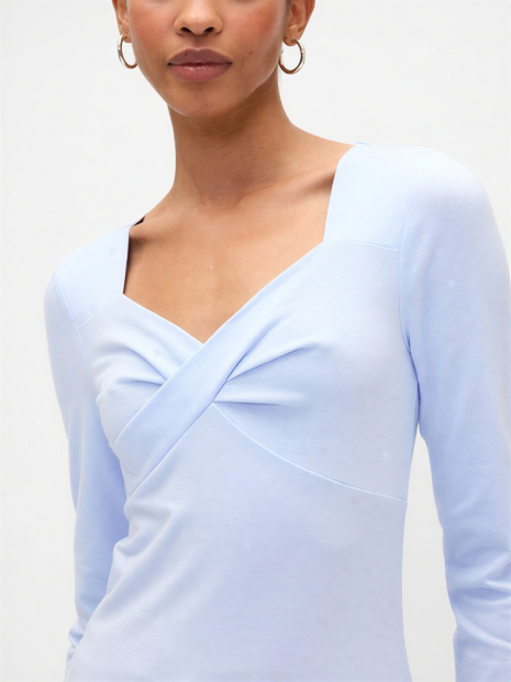 Жіночий лонгслів GAP з фігурним вирізом 1159858172 (Блакитний XS)