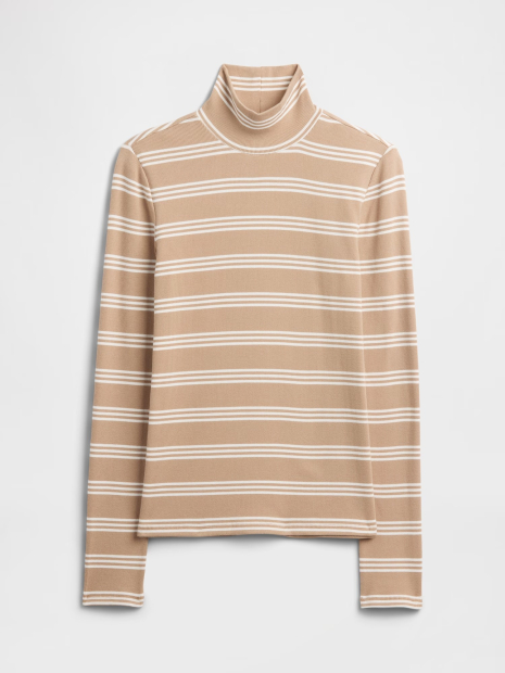 Женский лонгслив GAP водолазка в рубчик 1159858755 (Коричневый M)