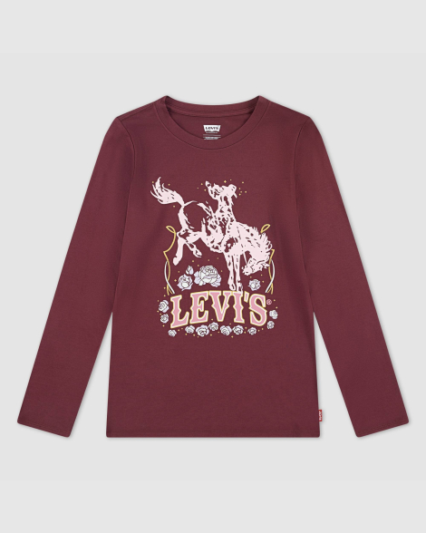 Дитячий лонгслів Levi's з принтом 1159858665 (Бордовий L) на зріст 140-155 см