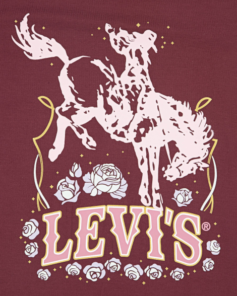 Дитячий лонгслів Levi's з принтом 1159858665 (Бордовий L) на зріст 140-155 см