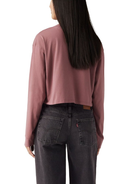 Женский укороченный лонгслив Levi's с принтом 1159858909 (Розовый XXL)