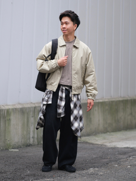 Мужской вязаный флисовый лонгслив UNIQLO 1159859165 (Бежевый 3XL)