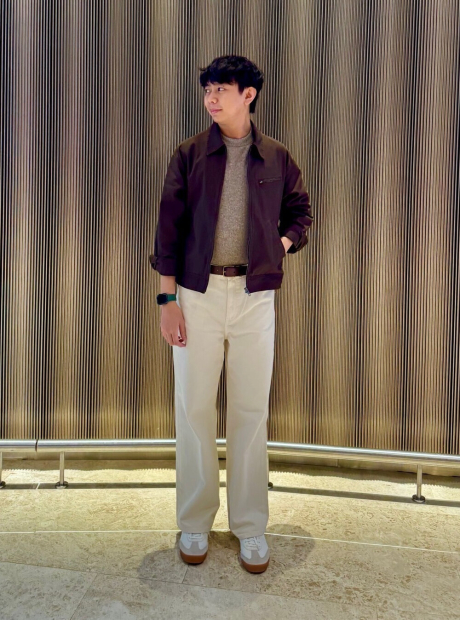 Мужской вязаный флисовый лонгслив UNIQLO 1159859165 (Бежевый 3XL)