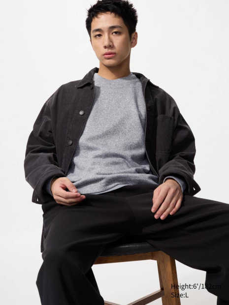 Мужской вязаный флисовый лонгслив UNIQLO 1159859167 (Серый 3XL)