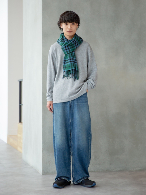 Мужской вязаный флисовый лонгслив UNIQLO 1159859167 (Серый 3XL)