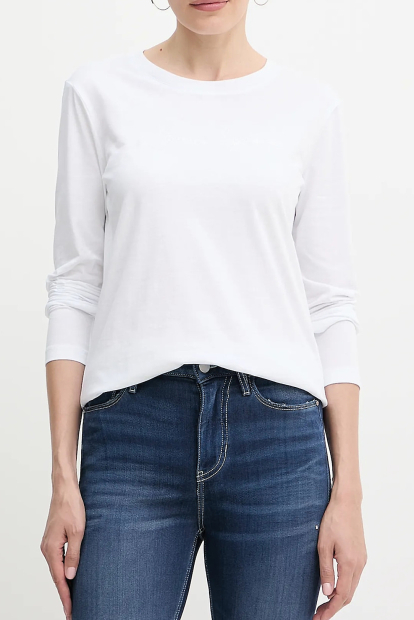 Базовый лонгслив Armani Exchange с вышивкой 1159859836 (Белый M)