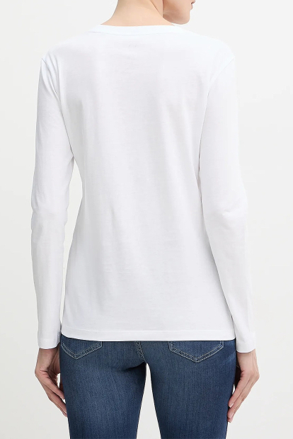 Базовый лонгслив Armani Exchange с вышивкой 1159859836 (Белый M)