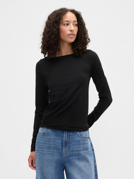 Базовый лонгслив GAP 1159860582 (Черный M)