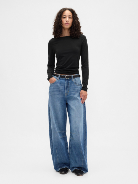 Базовый лонгслив GAP 1159860582 (Черный M)