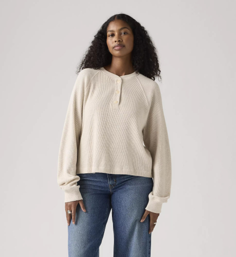 Женский лонгслив Levi's кофта 1159860645 (Бежевый S)