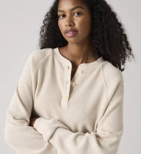 Женский лонгслив Levi's кофта 1159860645 (Бежевый S)