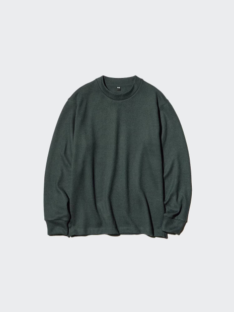Мужской вязаный флисовый лонгслив UNIQLO 1159860708 (Зеленый M)