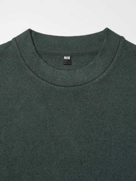 Мужской вязаный флисовый лонгслив UNIQLO 1159860708 (Зеленый M)
