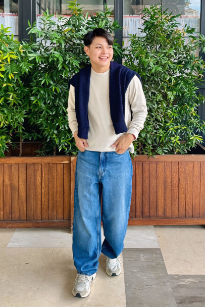 Мужской вязаный флисовый лонгслив UNIQLO 1159860748 (Молочный 3XL)