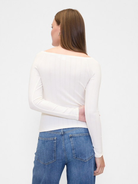 Женский лонгслив GAP в рубчик 1159860843 (Молочный XL)