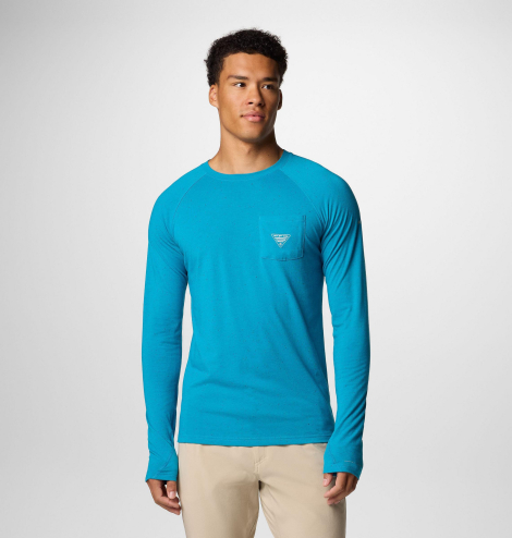 Чоловічий лонгслів Columbia з технологією Omni-Shade 1159861103 (Синій XXL)