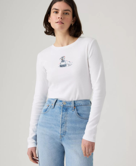 Женский лонгслив Levi's 1159862010 (Белый S)