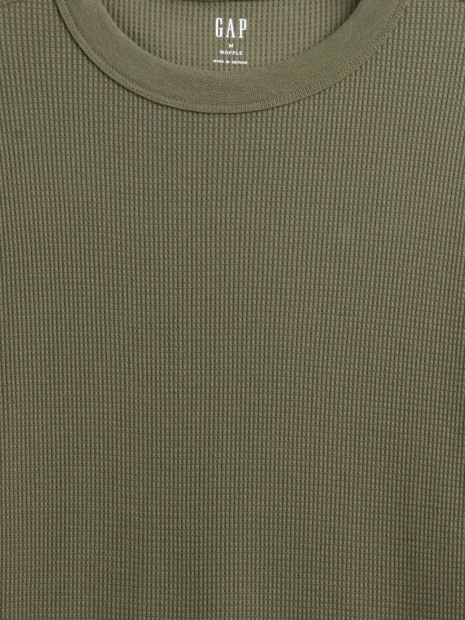 Мужской лонгслив GAP из вафельной ткани 1159862804 (Зеленый XXL)