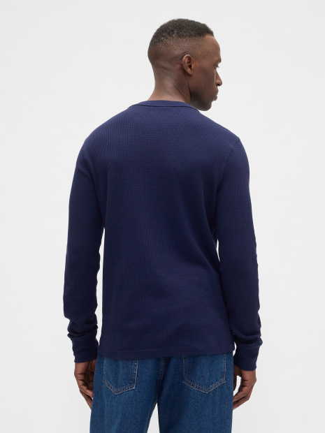 Мужской лонгслив GAP из вафельной ткани 1159862870 (Синий S)