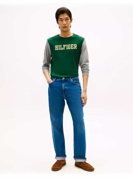 Мужской лонгслив Tommy Hilfiger с логотипом 1159862816 (Серый/Зеленый M)