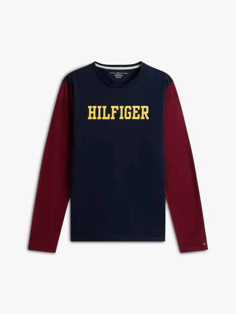 Мужской лонгслив Tommy Hilfiger с логотипом 1159862821 (Синий/Бордовый M)