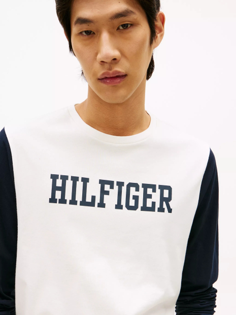 Мужской лонгслив Tommy Hilfiger с логотипом 1159862824 (Молочный M)