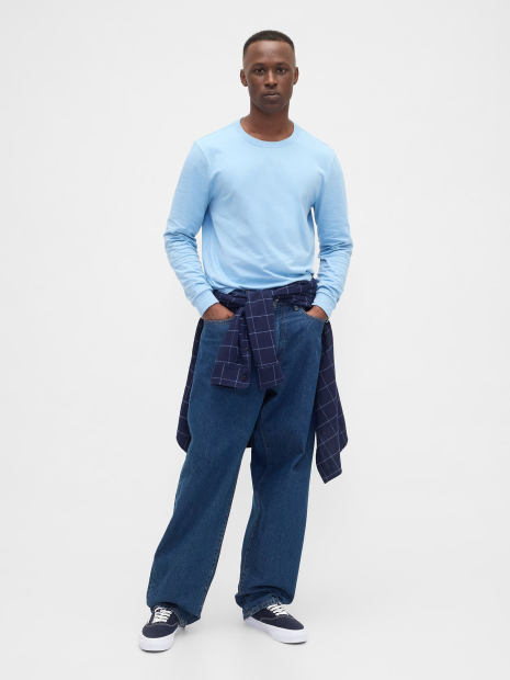 Базовый лонгслив GAP 1159862860 (Голубой XL)