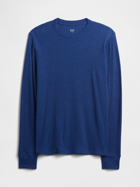 Мужской лонгслив GAP из вафельной ткани 1159862868 (Синий XXL)