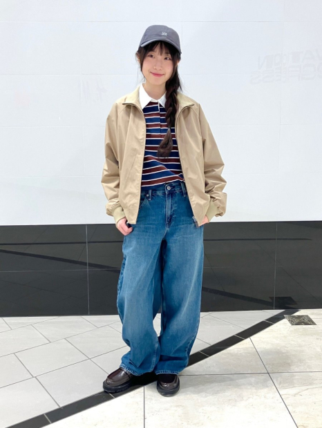 Лонгслив-поло UNIQLO в полоску 1159863077 (Коричневый/Синий S)