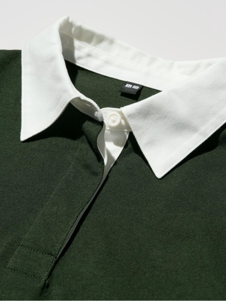 Лонгслив-поло UNIQLO 1159863091 (Зеленый M)