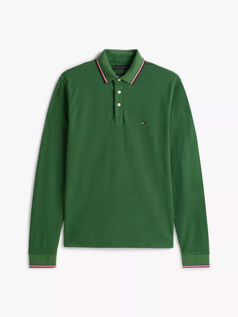 Мужской лонгслив-поло Tommy Hilfiger 1159863156 (Зеленый L)