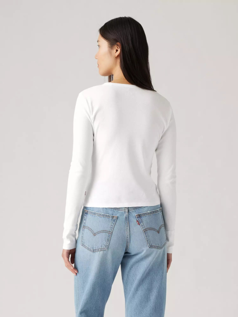 Женский лонгслив Levi's с принтом 1159863408 (Белый XL)